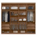 Ver imagem 6 de Guarda Roupa Casal 8 Portas e 4 Gavetas Master New com Espelho e Cômoda Marabá com Espelho Jatobá -