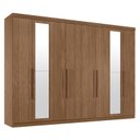 Ver imagem 2 de Guarda Roupa Casal 8 Portas e 4 Gavetas Master New com Espelho e Cômoda Marabá com Espelho Jatobá -