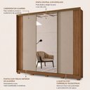 Ver imagem 5 de Guarda Roupa Casal Nevada 3 Portas Moval:Carvalho Fendi