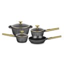 Ver imagem 1 de Conjunto 4 Peças de Aluminio Injetado com Ceramico Gold Preto/dourado Mta