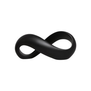Escultura Infinito 2 Decoração em Cerâmica Preto Fosco