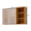 Ver imagem 3 de Armário Aéreo Brilhante 120cm 2 Portas Cinamomo/off White com Vidro Reflecta e Nichos - Mgm