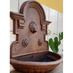 Chafariz de Parede 90x85x40cm Concha Jardim Fonte Ferro Fundido