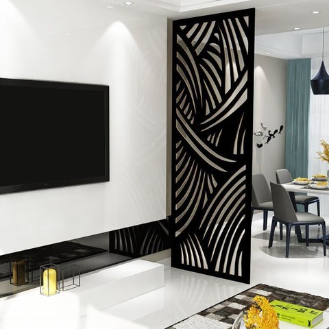 Painel Vazado Divisória Mdf Madagascar Preto - 1,80x2,60m