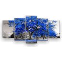 Ver imagem 1 de Quadro Decorativo Árvore Grande Azul 129x61