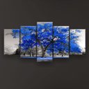 Ver imagem 3 de Quadro Decorativo Árvore Grande Azul 129x61
