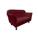Ver imagem 4 de Namoradeira Decorativa Dália Suede Marsala 2 Lugares Pés Madeira Mz Decor