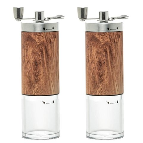 Kit 2 Moedores Manuais de Grãos Café com Manivela Giratória Aço Inox Wolff