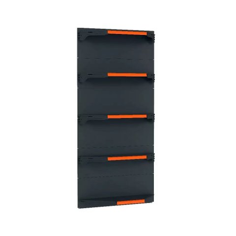 Kit 5 Bandejas para Gondola Canto 202 Fit 40/60 Preto Pe Laranja