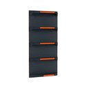 Ver imagem 1 de Kit 5 Bandejas para Gondola Canto 202 Fit 40/60 Preto Pe Laranja
