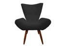 Ver imagem 2 de Kit 2 Poltronas Decorativa Emilia Couro Preto Pés Madeira Ms Decor