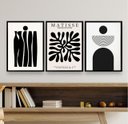 Ver imagem 2 de Kit 3 Quadros Minimalistas Abstratos Geométricos matisse 24x18cm - com Vidro:madeira Branca