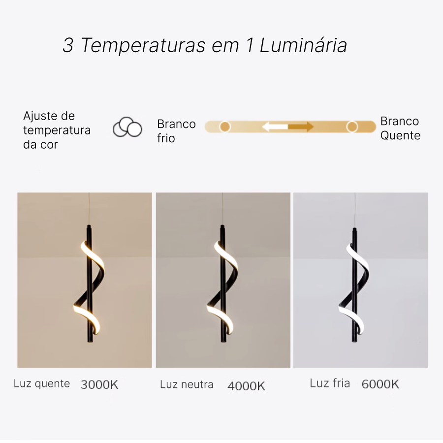 Luminária de Teto para Quarto Pendente Led Moderna Lustre para Cabeceira, Corredor - 3