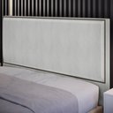 Ver imagem 3 de Cabeceira Box Casal King Com Tachas 195 cm Vicenza L02 Linho Cinza - Lyam Decor