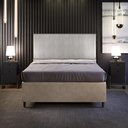 Ver imagem 2 de Cabeceira Box Casal King Com Tachas 195 cm Vicenza L02 Linho Cinza - Lyam Decor