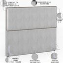 Ver imagem 4 de Cabeceira Box Casal King Com Tachas 195 cm Vicenza L02 Linho Cinza - Lyam Decor