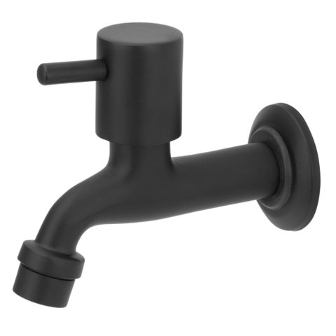Torneira Tanque/jardim Preto/black Fosco Robusta Metal Luxo