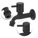Ver imagem 2 de Torneira Tanque/jardim Preto/black Fosco Robusta Metal Luxo
