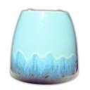 Ver imagem 4 de Vaso Cerâmica Esmaltado Orquídea (15) Azul Névoa Burguina