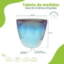 Ver imagem 2 de Vaso Cerâmica Esmaltado Orquídea (15) Azul Névoa Burguina