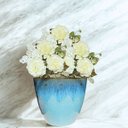 Ver imagem 5 de Vaso Cerâmica Esmaltado Orquídea (15) Azul Névoa Burguina