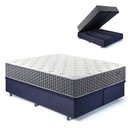 Ver imagem 1 de Base Box Baú Queen Bipartido 158x198 Suede com Colchão Relax Fresh Molas Ensacadas