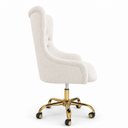 Ver imagem 3 de Cadeira Poltrona Home Office Helena Capitonê Base com Rodinhas Dourada