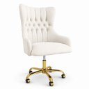 Ver imagem 2 de Cadeira Poltrona Home Office Helena Capitonê Base com Rodinhas Dourada
