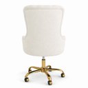 Ver imagem 5 de Cadeira Poltrona Home Office Helena Capitonê Base com Rodinhas Dourada