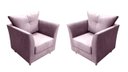 Ver imagem 1 de Kit 2 Poltronas Decorativa Isis Suede Rosê Pés Madeira Mz Decor