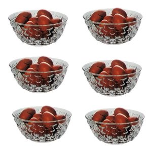 Jogo De Sobremesa Bowl Tigela Petisco 6 Peças Em Vidro 250ml