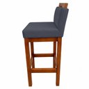 Ver imagem 5 de Kit 2 Banqueta Alta de Madeira Aurora Balcão Cozinha Bistro com Encosto Suede Azul