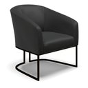 Ver imagem 4 de Sofá Namoradeira e Poltrona Base Industrial Preto Stella Corino Preto D03 - D'Rossi