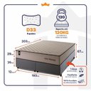 Ver imagem 3 de Conjunto Cama Box Espuma San Diego Bege King 193x203x67