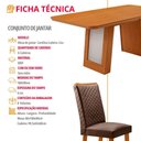 Ver imagem 3 de Conjunto de Jantar Carolina Laminado 6 Lugares Tampo MDF Marrom Off Naturale 180cm Moderna