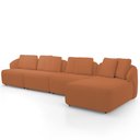 Ver imagem 6 de Sofá 5 Lugares com Chaise Direito Sala Living 388cm Arlo F04 Bouclê Terracota Tc-10051 - Lyam Decor