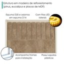 Ver imagem 5 de Cabeceira Casal 140 cm Lumina LED com Frame Veludo Tca 312 Corino Tcs 725 Peer
