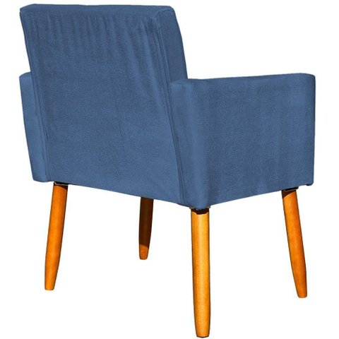 Kit 10 Poltronas Decorativa para Sala Nina Suede Cores Pé Palito 30cm Castanho - Azul-marinho,