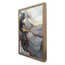 Ver imagem 4 de Quadro Decorativo Abstrato Mármore Black Gray em Moldura Caixa TaColado Moldura Trad 1cm Branca com 
