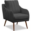 Ver imagem 2 de Kit 2 Poltronas para Sala e Escritório Decorativas Síria Veludo Cinza