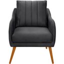 Ver imagem 5 de Kit 2 Poltronas para Sala e Escritório Decorativas Síria Veludo Cinza