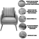 Ver imagem 4 de Kit 2 Poltronas para Sala e Escritório Decorativas Síria Veludo Cinza