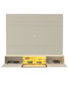 Ver imagem 3 de Conjunto Home Modular Painel Rack Parede Suspenso Matiz 217 Cor:Off-White/Madeira