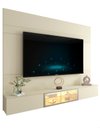 Ver imagem 2 de Conjunto Home Modular Painel Rack Parede Suspenso Matiz 217 Cor:Off-White/Madeira