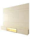 Ver imagem 4 de Conjunto Home Modular Painel Rack Parede Suspenso Matiz 217 Cor:Off-White/Madeira