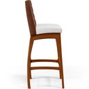 Ver imagem 7 de Kit 5 Banquetas Altas Cozinha Sala Jantar Fixa Mila B04 Couríssimo Marrom Corano Branco - Lyam