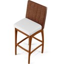 Ver mais imagens de Kit 5 Banquetas Altas Cozinha Sala Jantar Fixa Mila B04 Couríssimo Marrom Corano Branco - Lyam