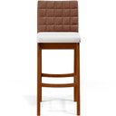 Ver imagem 6 de Kit 5 Banquetas Altas Cozinha Sala Jantar Fixa Mila B04 Couríssimo Marrom Corano Branco - Lyam