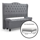Ver imagem 5 de Conjunto Cabeceira Box com Recamier Divã para Cama Queen 1.60 Dubai Pávia Cinza - Lh Móveis