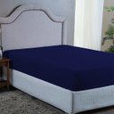 Ver imagem 1 de Lençol Casal 400 Fios Poliéster Ultra Macio com Elástico Avulso:azul Marinho